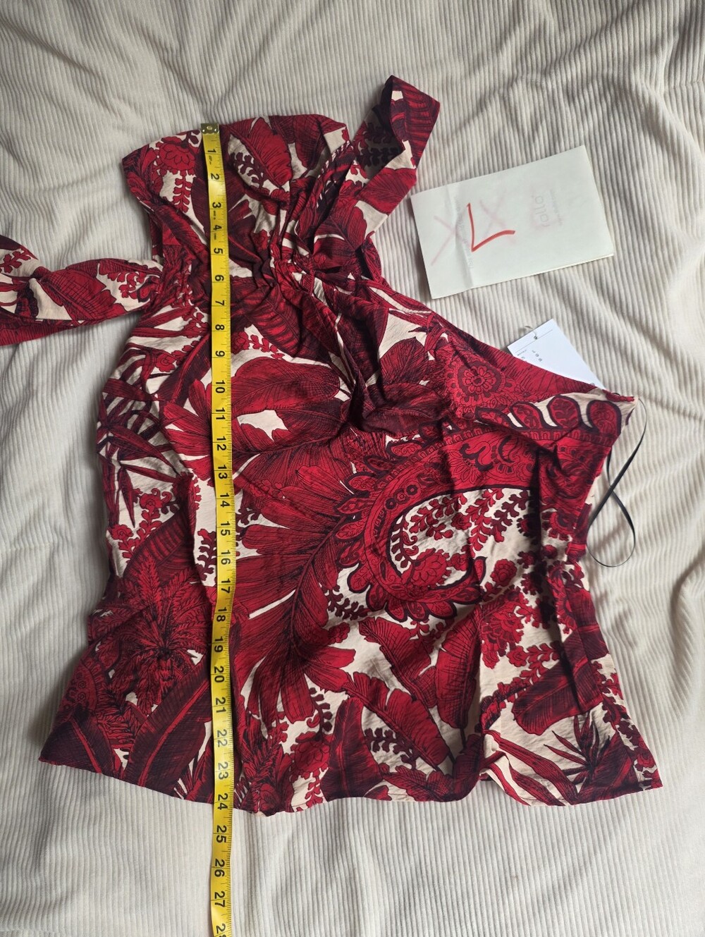 H&M Strap-detail One-shoulder Top Floral Red Paysley Bnwt - Picture 11 of 16